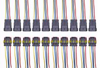 LanHong 4 Pin Way Car Auto Waterproof Electrical Connector Plug with Wire AWG Marine Pack of 10