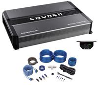 Crunch PD3000.1D 3000 Watt Mono Car Stereo Amplifier Class D Pro Power+Amp Kit