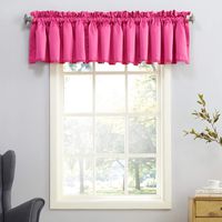 Sun Zero Barrow Energy Efficient Rod Pocket Curtain Valance, 54" x 18", Pink