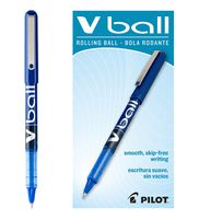 PILOT VBall Liquid Ink Rolling Ball Stick Pens, Extra Fine Point, Blue Ink, Dozen Box (35201)