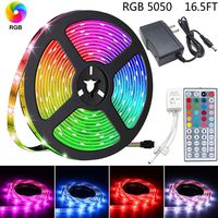 LED Strip Lights, 16.4ft RGB LED Light Strip 5050 LED Tape Lights, Color Changing LED Strip Lights with Remote for Home Kitchen Bedroom Car