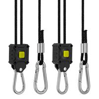 VIVOSUN 2-Pair 1/8 inch Rope Hanger w/Improved Design, More Convenience - Press Button Easy Adjust, Reinforced Metal Internal Gears, 8-ft Long & 150lbs Weight Capacity (Exclusively Patented)