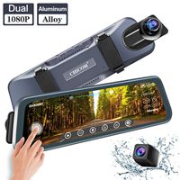 CHICOM 9.66 inch 350 Degree Rotation Mirror Dash Cam Touch Full Screen ; 1080P 170° Full HD Front Camera;1080P 140°Wide Angle Full HD Rear View Camera；Time-Lapse Photography (V20)