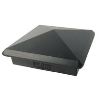 3.5" x 3.5" Heavy Duty Aluminium Pyramid Post Cap for Wood Posts - Black