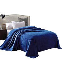 Exclusivo Mezcla Queen Size Flannel Fleece Velvet Plush Bed Blanket as Bedspread/Coverlet/Bed Cover (90" x 90",Cobalt Blue) - Soft, Lightweight, Warm and Cozy