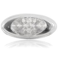 Maxxima M63122CH-YCL 9 LED Peterbilt Replacement Amber Clear Lens Oval Turn Signal/Side Marker Light