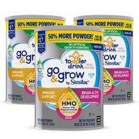 Go & Grow by Similac Non-GMO Toddler Milk-Based Drink with 2'-FL HMO for Immune Support, Powder, 36 oz, 3 Count