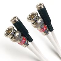 40ft Custom Cut White Solid Copper CCTV TVI CVI AHD HD-SDI Security Camera RG-59 Siamese Combo Cable 20AWG Professional Grade PCT BNC Connector 95% Braid ETL cm Assembled in USA by PHAT Satellite INT