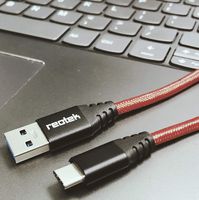 ReoTek USB Type-C to USB-A Male 3.1 Gen2-9pin Cable - 1 Feet - (Red)