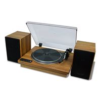 Toshiba Vinyl Record Player Turntable: 12" 3-Speed Bluetooth Turntables - Stereo Shelf Speakers, Encoder