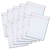 TOPS 8-1/2" x 11" Data Pad, Numbered 10-Column, 3-Hole Punched, Heavyweight White Bond, 50 Sheets/Pads, Box of 10 Pads (3619)