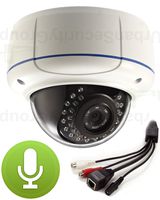 USG 5MP IP Dome Security Camera with Audio: PoE + 2.8-12mm Varifocal Lens + RCA Audio-in+Out + IR LEDs 115 Feet Night Vision + IR-Cut + IP66 NEMA 4X Outdoor Rated + ONVIF