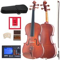 Cecilio CVA-400 Solidwood Viola with D'Addario Prelude Strings, Size 15.5-Inch