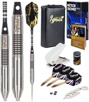 IgnatGames Steel Tip Darts Set - 95% Tungsten Competition Darts with Aluminum and Polycarbonate Shafts, Standard and Slim Flights + Dart Sharpener, Flight Puncher and Darts Wrench + Wallet (T 30g)