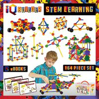 IQ BUILDER | STEM Learning Toys | Creative Construction Engineering | Fun Educational Building Toy Set for Boys and Girls Ages 3 4 5 6 7 8 9 10 Year Old | Best Toy Gift for Kids | Top Blocks Game Kit