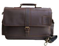 15" buffalo leather messenger bag laptop case office briefcase gift for men computer distressed shoulder bag