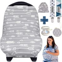 Dodo Baby Nursing Cover for Breastfeeding - Car seat Cover Nursing Scarf Breastfeeding Ups - Ultra-Soft and Breathable - Multipurpose Design - Includes Pacifier Clips, Case, Storage Bag