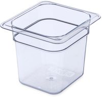Carlisle 3068507 StorPlus Sixth Size Polycarbonate Food Pan, 6" Deep, Clear