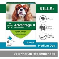 Flea and Lice Treatment for Dogs, 11-20 lb, 6 doses, Advantage II