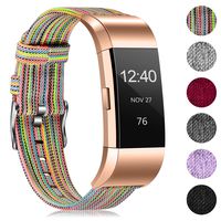 Humenn Bands Compatible with Fitbit Charge 2, Breathable Woven Fabric Quick Replacement Wristband Straps, Women Men