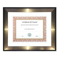 nu-dell Director Series Document/Photo Frame, 8.5" x 11", Black/Bronze