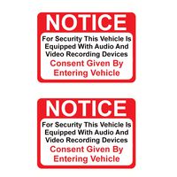 (2 Pack Magnet) Notice Vehicle is Equipped with Audio and Video Recording Devices Consent by Entering 2½ X 3½" Magnet Decal - Indoor & Outdoor Use - UV Protected & Waterproof