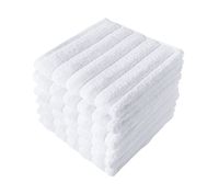 Classic Turkish Towels Luxury Ribbed Washcloths - Soft Thick Jacquard Woven 6 Piece Bath Set Made with 100% Turkish Cotton (White, 13x13 Washcloths)
