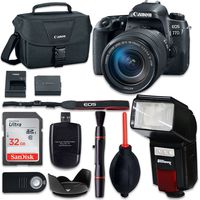 Canon EOS 77D Digital SLR Camera with Canon EF-S 18-135mm f/3.5-5.6 is USM Lens + Accessory Bundle (10 Items)