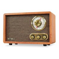 Victrola Retro Wood Bluetooth FM/AM Radio with Rotary Dial, Walnut