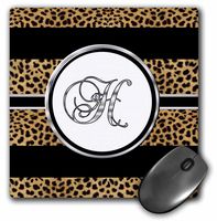 Elegant Cheetah Animal Print Monogram Letter H - Mouse Pad, 8 by 8 inches (mp_180677_1)