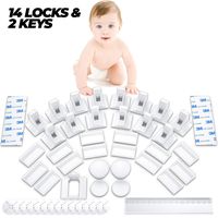 HoneyBull Magnetic Cabinet Locks Child Safety for Baby Proofing [14 Locks]