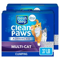 Fresh Step Advanced Clean Paws Clumping Cat Litter, Low Tracking Cat Litter with Odor Control - 37 lb (2x18.5lb Pack)