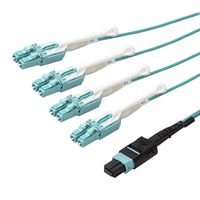StarTech.com MTP to LC Breakout Cable - 30 ft / 10m - OM3 Multimode - 40Gb - Pull Tab - Plenum - MPO/MTP Connector - Fiber Optic Cable (MPO8LCPL10M)