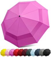 EEZ-Y Windproof Travel Umbrella - Compact Double Vented Folding Umbrella w/Auto Open and Close Button