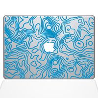 The Decal Guru Topographic Map MacBook Decal Vinyl Sticker - 13" MacBook Pro (2016 & Newer) - Light Blue (1287-MAC-13X-LB)