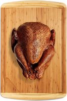XXXL Extra Large Wood Butcher Block Cutting Board for Carving Turkey - 30 x 20 x 0.75 Inch Wooden Chopping Block - Over the Sink Bamboo Cutting Boards for Kitchen - Serving Board Tray and Platter
