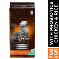 Purina Pro Plan With Probiotics Dry Dog Food, SAVOR Shredded Blend Chicken & Rice Formula - 35 lb. Bag