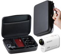 Navitech Charcoal Grey Heavy Duty Rugged Slim Line Action Cam Case/Cover Compatible with The Sony FDR-X1000V / Panasonic HX-500E