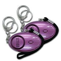 Xinyinuo 2 Pack Purple UV Coated Mini Loud Personal Staff Panic Rape Attack Safety Security keyring keychain Alarm with Torch 140DB (purple)