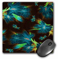 3dRose LLC 8 x 8 x 0.25 Inches Mouse Pad, Whimsical Vintage Brown and Blue Floral Dream (mp_76941_1)