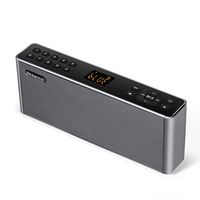 Bluetooth Speakers with FM Radio&MP3/TFCard/USB Player,USB Charge,AUX Input, Stereo Portable Wireless Speaker Dual Drivers with HD Sound, Built-in Microphone Support Hands-Free Calls (Color:Gray)