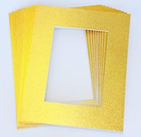 Pack of 10 GOLD 8x10 Picture Mats Matting with White Core Bevel Cut for 5x7 Pictures