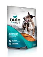 Nulo Puppy & Adult Freestyle Jerky Dog Strips: Natural Healthy Real Meat Grain Free Dog Treats For Training Or Reward  (Salmon With Strawberries Recipe - 5 Oz Bag)