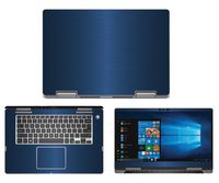 decalrus - Protective Decal for Dell Inspiron i7573 / 7573 (15.6" Screen) Laptop Blue Texture Brushed Aluminum Skin case Cover wrap BAdellInspironi7573_2017Blue