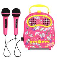 KINDL Kids Karaoke Machine with 2 Microphones Handheld Karaoke Speaker ,Includes Voice Changer ,Applause and Accompaniment and Original Singer ,Singing Machine Connects Mp3 Player Aux in Audio Devi
