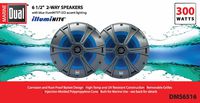 Dual DMS6516 6 1/2" 2-way Marine Speakers with Blue Light LED Illumination (Pair)