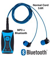 100% Waterproof Stream MP3 Music Player with Bluetooth and Underwater Headphones for Swimming Laps, Watersports, Normal Cord, 8GB - by H2O Audio