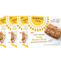 Simple Mills Soft-Baked Nutty Banana Bread Almond Flour Bars, 3 Count