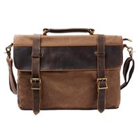 S-ZONE Canvas Messenger Bag 14 Inch Shoulder Bag Satchel School Briefcase