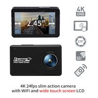 ISAW Touch Wide Touch Screen Sports Action Camera 4K 24fps 1080p 60fps (12MP Sony Sensor) Wide Touch Screen, Various Accessories, Waterproof 30m + WiFi + Remote Controller